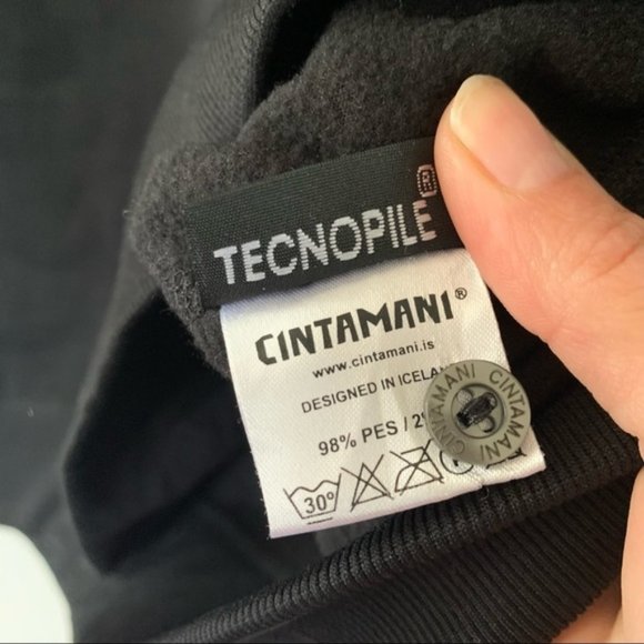 Cintamani Thermal Long Sleeve Henley Button Black Shirt Warm Button Tecnopile - Picture 7 of 11